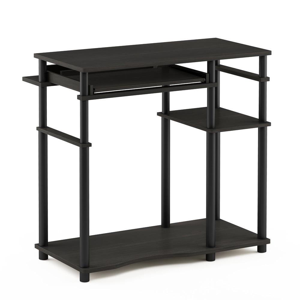 Abbott Computer Desk with Bookshelf, Espresso/Black, 17097EX/BK - Furinno