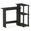 Abbott Corner Computer Desk with Bookshelf, Espresso/Black, 16086R1EX/BK - Furinno