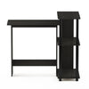 Abbott Corner Computer Desk with Bookshelf, Espresso/Black, 16086R1EX/BK - Furinno