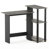 Abbott Corner Computer Desk with Bookshelf, French Oak Grey/Black, 16086R1GYW/BK - Furinno