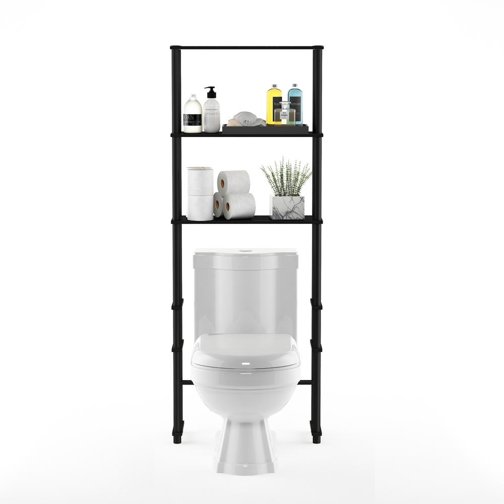 Turn-N-Tube Toilet Space Saver with 3 Shelves, Espresso/Black, 99763EX/BK - Furinno