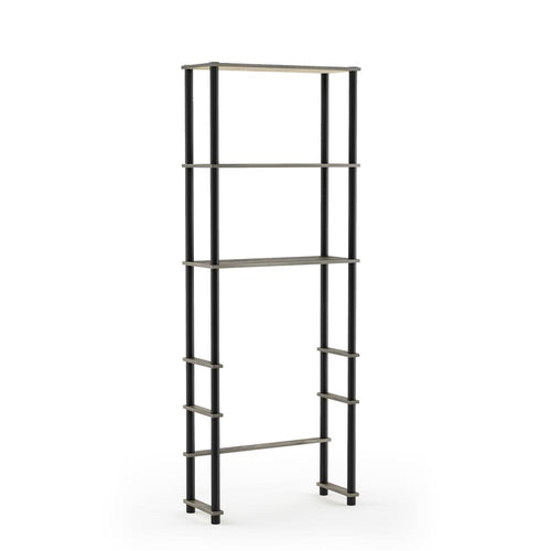 Turn-N-Tube Toilet Space Saver with 3 Shelves, French Oak Grey/Black, 99763GYW/BK - Furinno