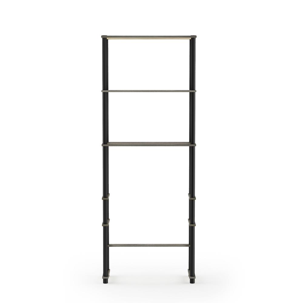 Turn-N-Tube Toilet Space Saver with 3 Shelves, French Oak Grey/Black, 99763GYW/BK - Furinno