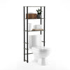 Turn-N-Tube Toilet Space Saver with 3 Shelves, French Oak Grey/Black, 99763GYW/BK - Furinno