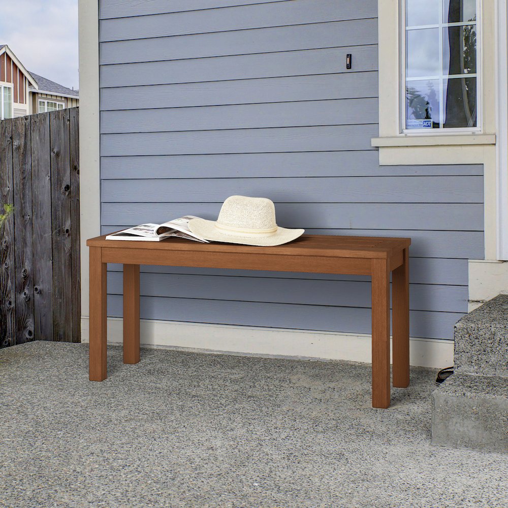 Tioman Hardwood Promo Backless Bench in Teak Oil - Furinno