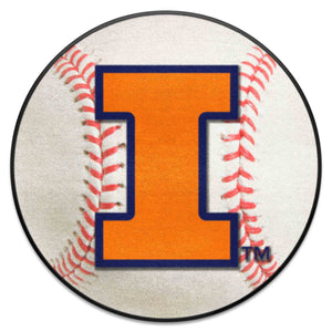 Fanmats - University of Illinois Baseball Mat 27'' diameter