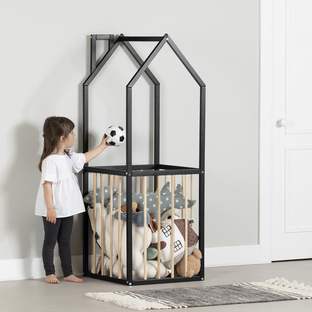 Ohana House Shaped Storage Unit, Black and Natural - South Shore Furniture