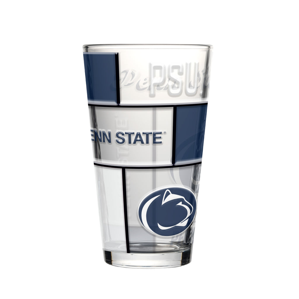 Penn State Nittany Lions Pint Glass 16oz Quilted Stained Boxed - Logo Brands