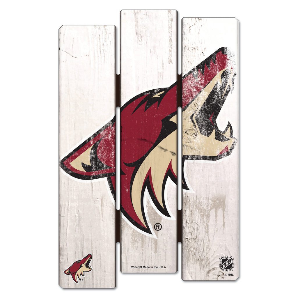 Arizona Coyotes Sign 11x17 Wood Fence Style White - WinCraft