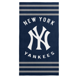 New York Yankees MLB Stripes Beach Towel 30 X 60 Inches - Northwest