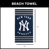 New York Yankees MLB Stripes Beach Towel 30 X 60 Inches - Northwest