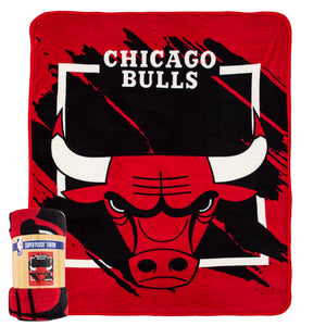 Chicago Bulls Blanket 46x60 Micro Raschel Dimensional Design Rolled - The Northwest Company