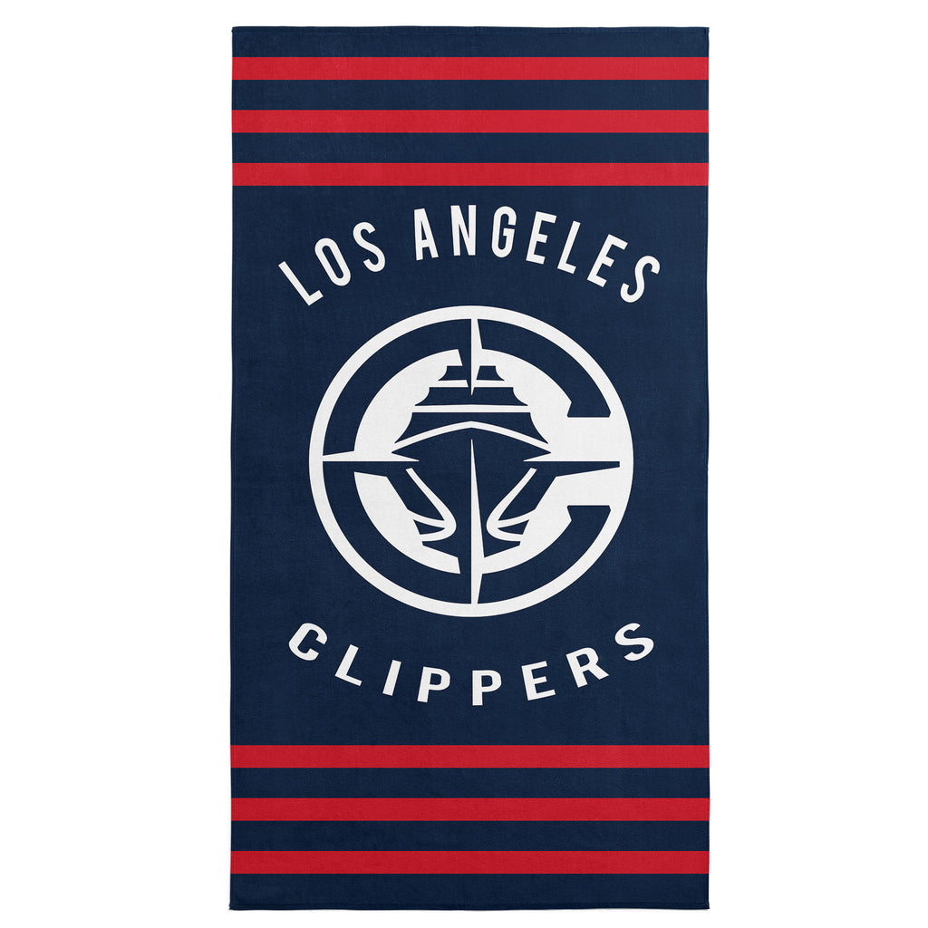 Los Angeles Clippers NBA Stripes Beach Towel 30 X 60 Inches - Northwest