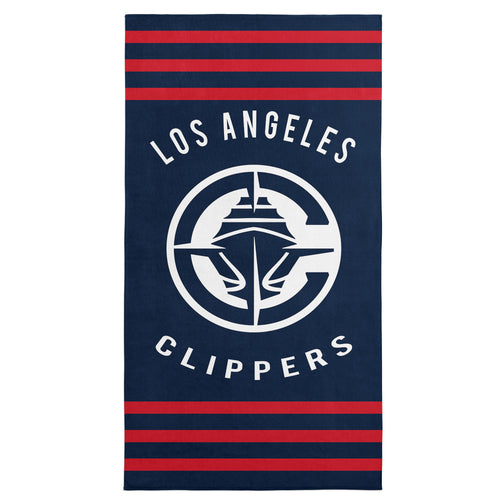 Los Angeles Clippers NBA Stripes Beach Towel 30 X 60 Inches - Northwest