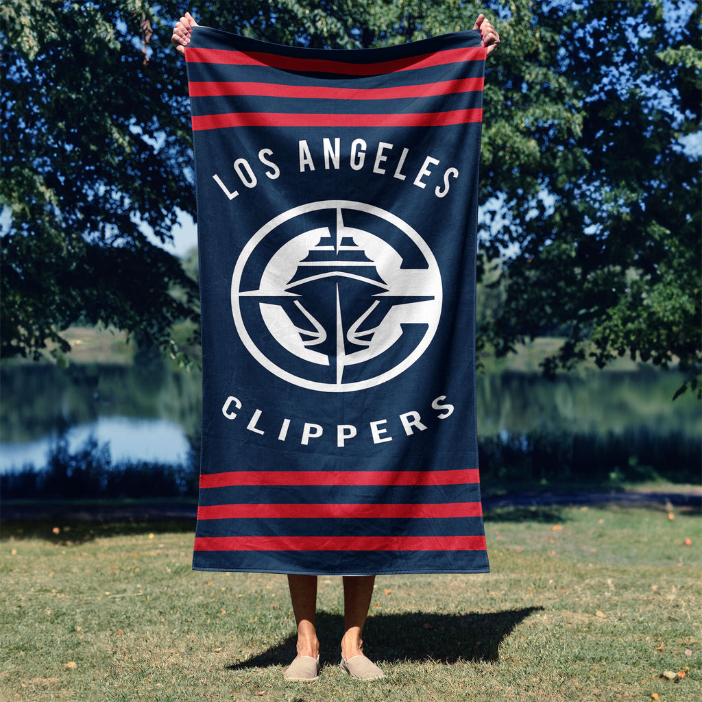 Los Angeles Clippers NBA Stripes Beach Towel 30 X 60 Inches - Northwest