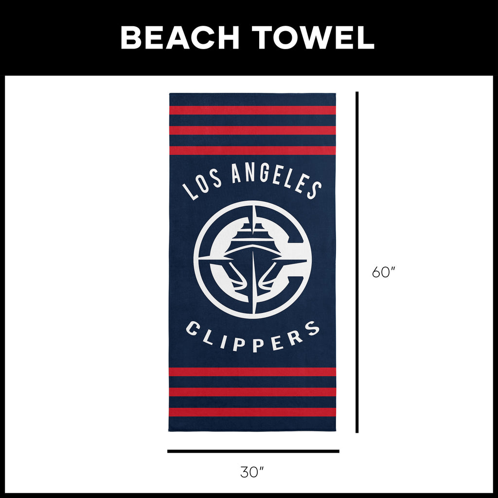 Los Angeles Clippers NBA Stripes Beach Towel 30 X 60 Inches - Northwest
