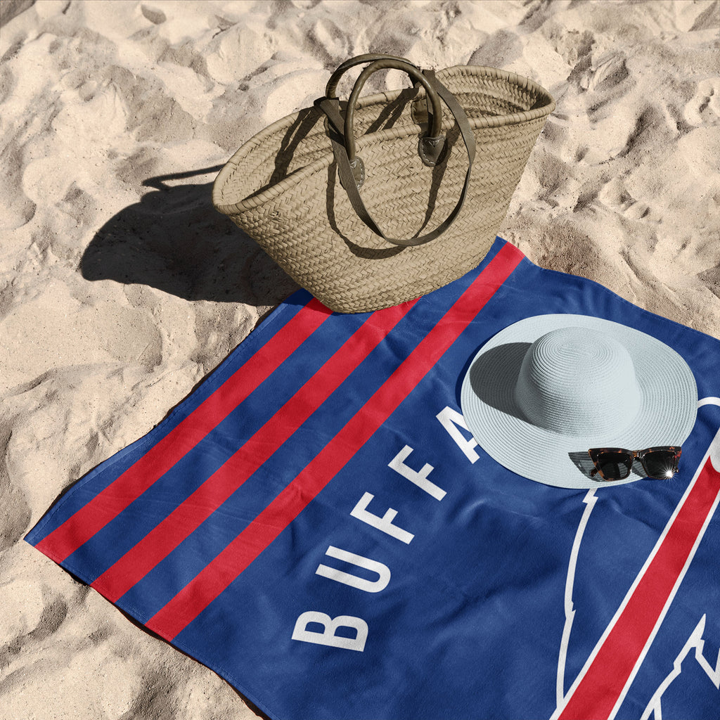 Buffalo Bills NFL Stripes Beach Towel 30 X 60 Inches - Northwest
