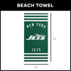 New York Jets NFL Stripes Beach Towel 30 X 60 Inches - Northwest