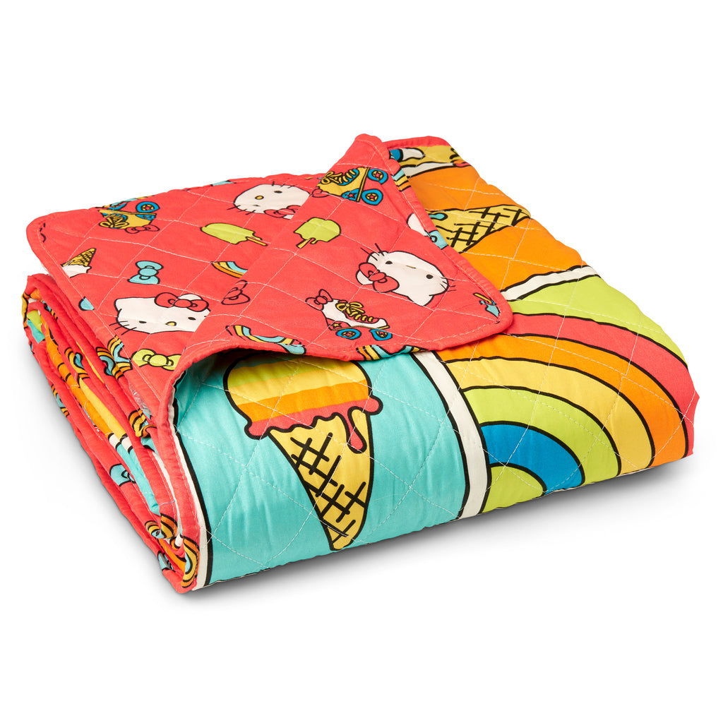 Hello Kitty Rainbow Red Twin Quilted Blanket 60 X 90 Inches - Northwest