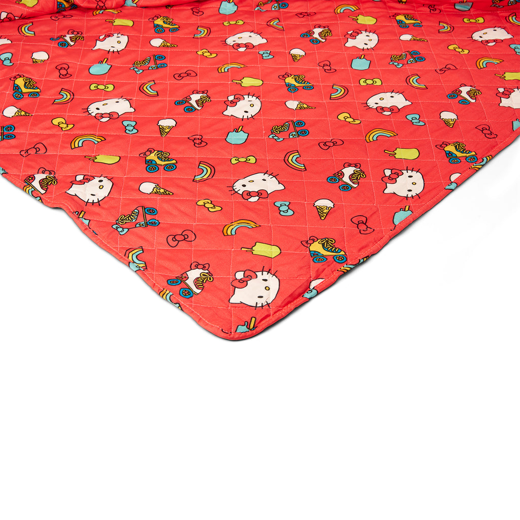 Hello Kitty Rainbow Red Twin Quilted Blanket 60 X 90 Inches - Northwest