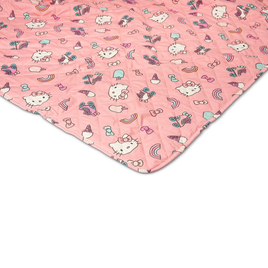 Hello Kitty Rainbow Pink Full/Queen Quilted Blanket 90 X 90 Inches - Northwest