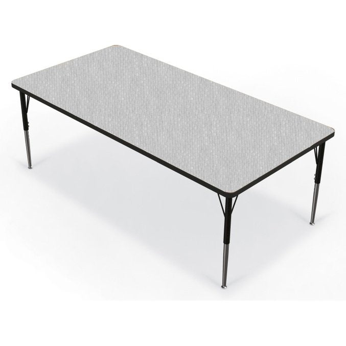 Activity Table - 36''X72'' Rectangle - Gray Nebula Top Surface - Black Edgeband - BALT
