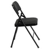 2 Pack Triple Braced & Double Hinged Black Patterned Fabric Metal Folding Chair - Flash Furniture