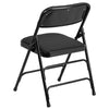 2 Pack Triple Braced & Double Hinged Black Patterned Fabric Metal Folding Chair - Flash Furniture