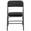 2 Pack Triple Braced & Double Hinged Black Patterned Fabric Metal Folding Chair - Flash Furniture