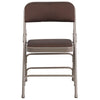 2 Pk. HERCULES Series Curved Triple Braced & Double Hinged Brown Patterned Fabric Metal Folding Chair - Flash Furniture