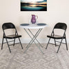 2 Pack Double Braced Black Metal Folding Chair - Flash Furniture