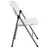 HERCULES Series White Plastic Folding Chairs | Set of 2 Lightweight Folding Chairs with Gray Frame - Flash Furniture