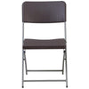 2 Pack HERCULES Series Brown Rattan Plastic Folding Chair with Gray Frame - Flash Furniture