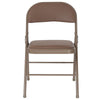 2 Pack HERCULES Series Double Braced Beige Vinyl Folding Chair - Flash Furniture