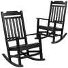 Set of 2 Winston All-Weather Rocking Chair in Black Faux Wood - Flash Furniture