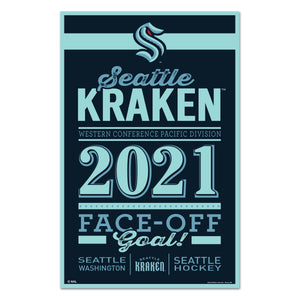 Seattle Kraken Sign 11x17 Wood Established Design - WinCraft
