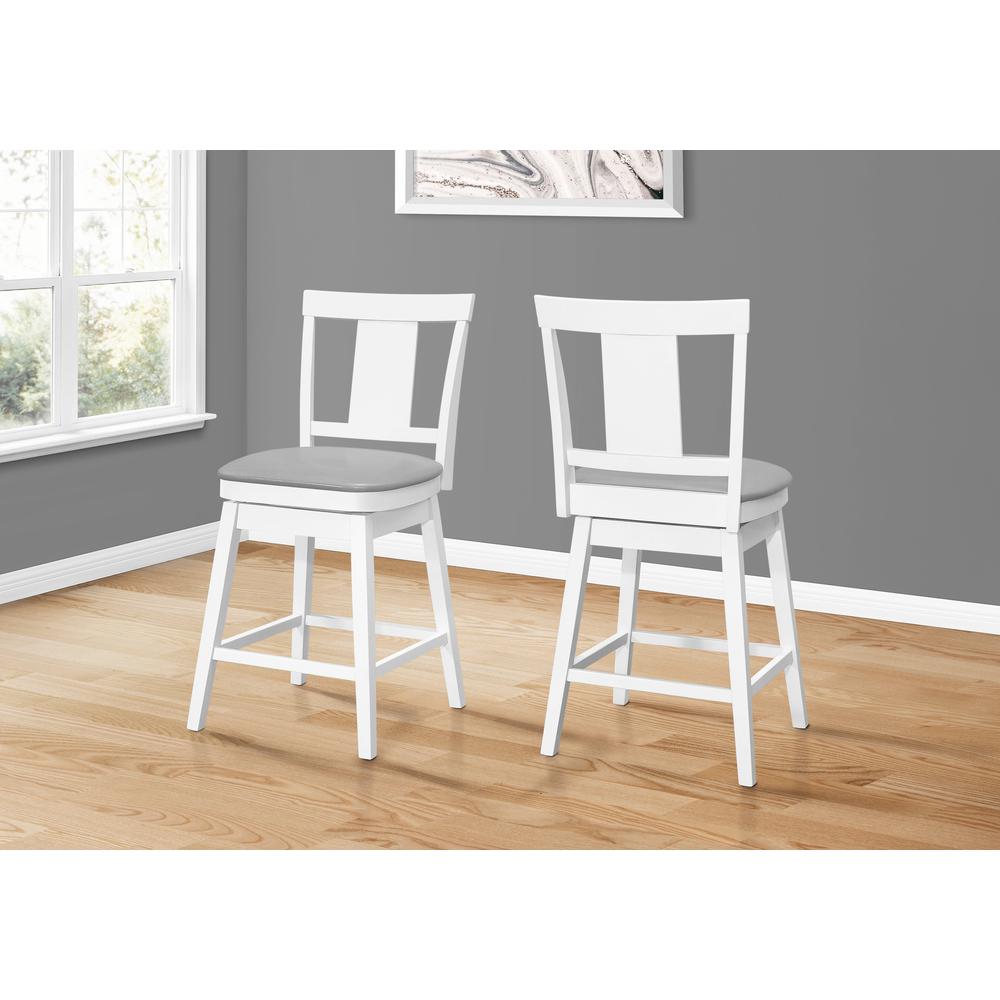 Bar Stool, Set Of 2, Swivel, Counter Height, Kitchen - Monarch
