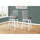 Bar Stool, Set Of 2, Swivel, Bar Height, White Wood, Grey Leather Look - Monarch