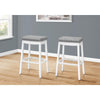 Bar Stool, Set Of 2, Bar Height, Saddle Seat, White Wood - Monarch