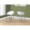 Bar Stool, Set Of 2, Counter Height, Kitchen, Chrome - Monarch