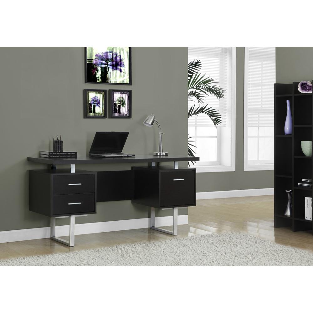 Computer Desk, Home Office, Laptop, Left, Right Set-up, Storage Drawers, 60L - Monarch