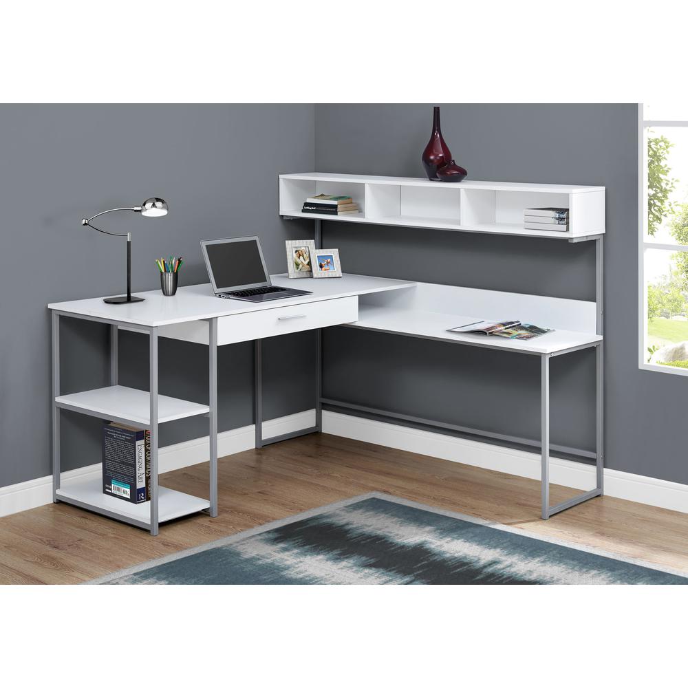 Computer Desk, Home Office, Corner, Storage Drawers, L Shape, Work, Laptop - Monarch