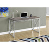 Computer Desk, Home Office, Laptop, Work, Brown Laminate, Chrome - Monarch
