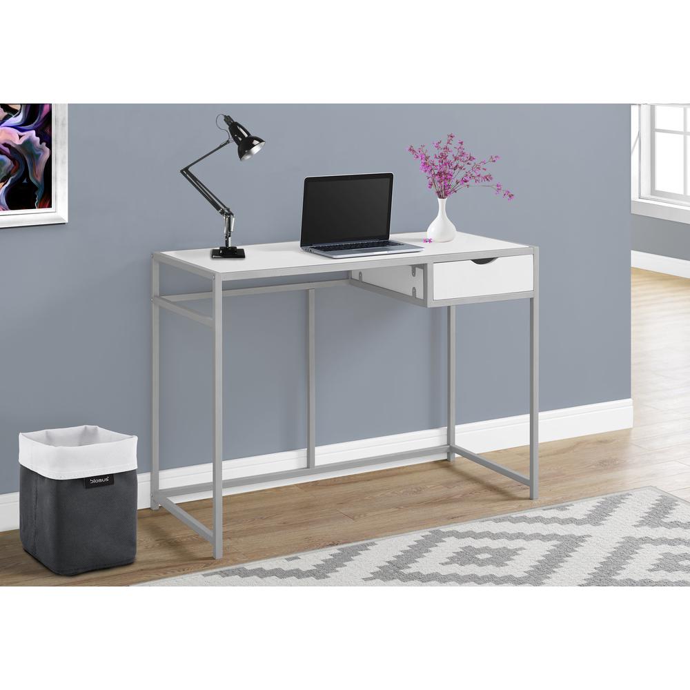 Computer Desk, Home Office, Laptop, Storage Drawer, 42L, Work - Monarch