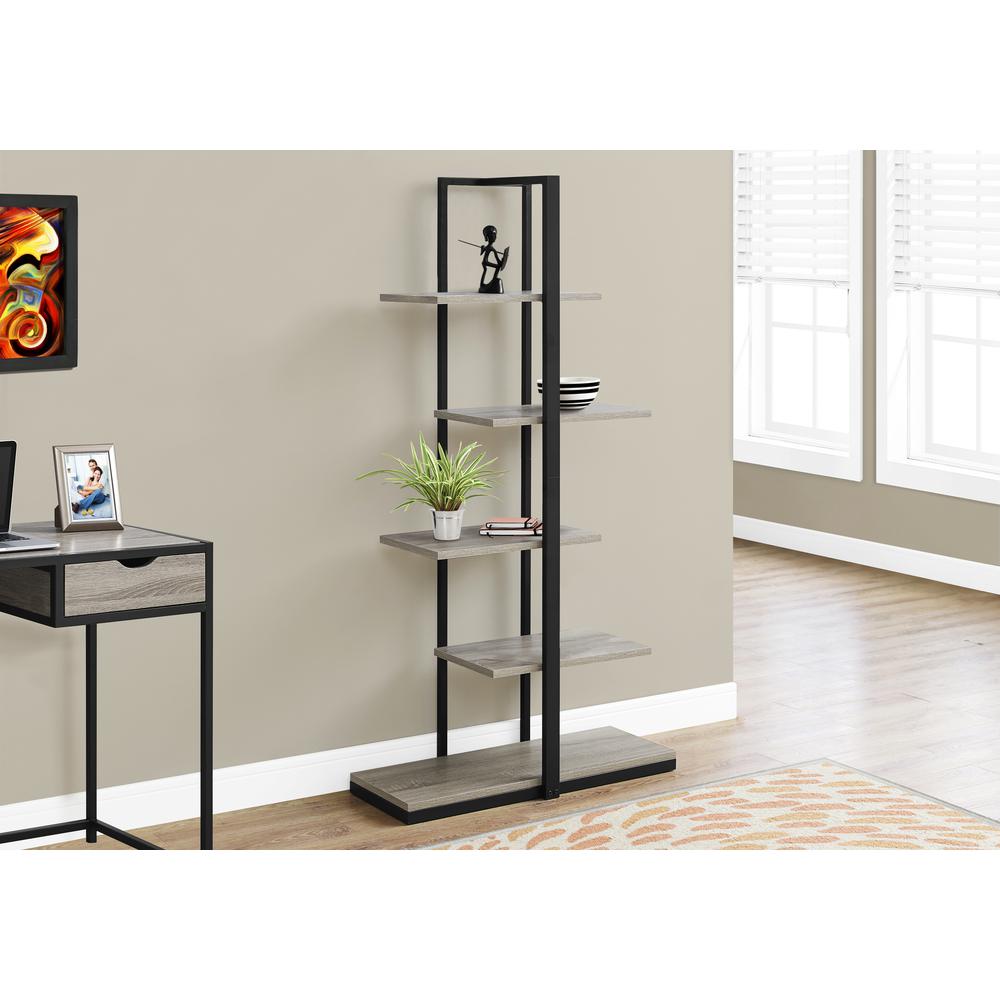 Bookshelf, Bookcase, Etagere, 5 Tier, 60H, Office, Bedroom, Brown Laminate - Monarch
