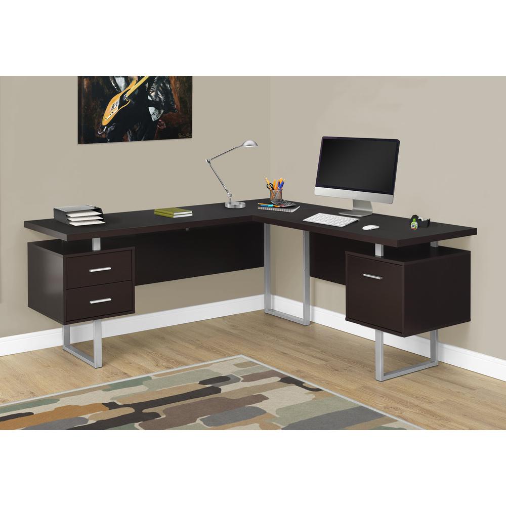 Computer Desk, Home Office, Corner, Left, Right Set-up, Storage Drawers, 70L - Monarch