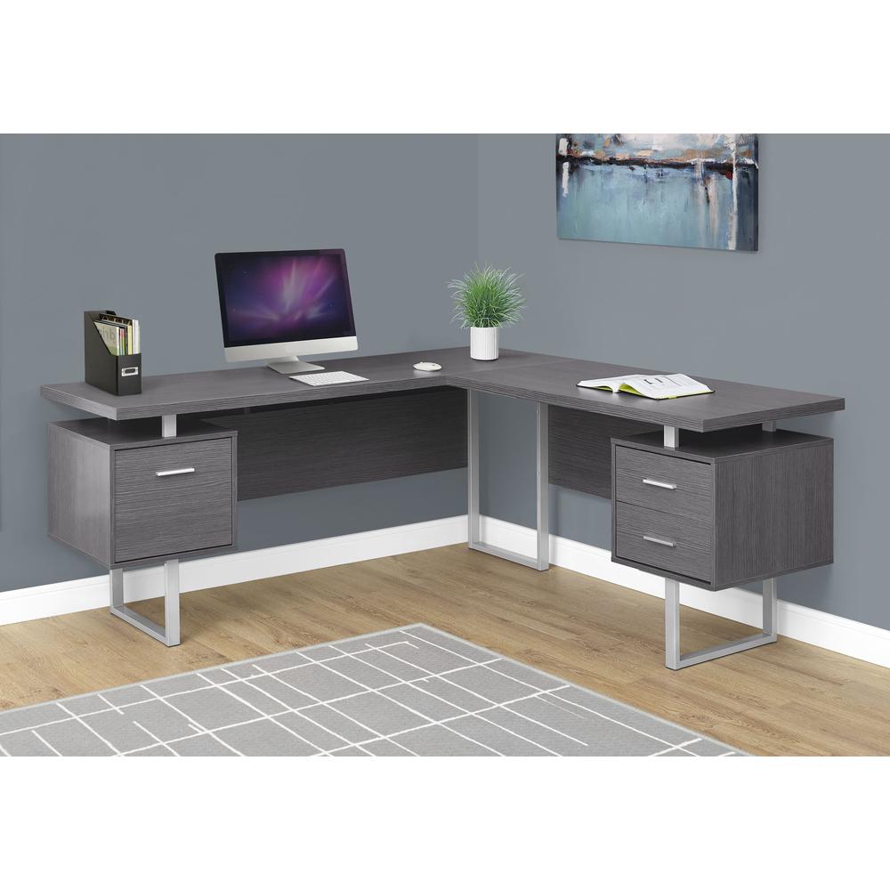 Computer Desk, Home Office, Corner, Left, Right Set-up, Storage Drawers, 70L - Monarch