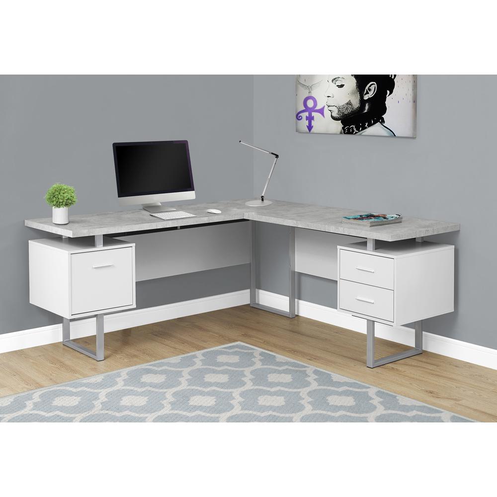 Computer Desk, Home Office, Corner, Left, Right Set-up, Storage Drawers, 70L - Monarch