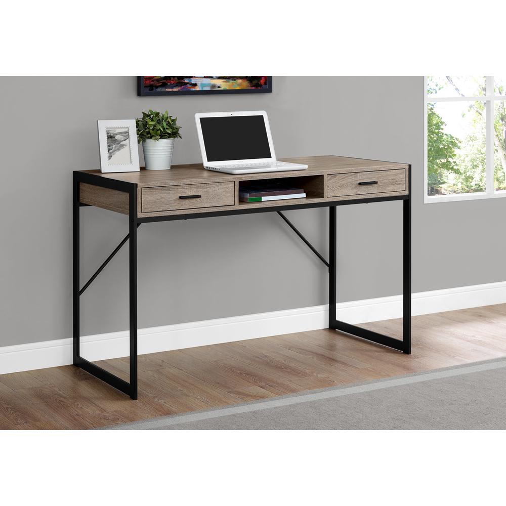 Computer Desk, Home Office, Laptop, Storage Drawers, 48L, Work, Brown Laminate - Monarch