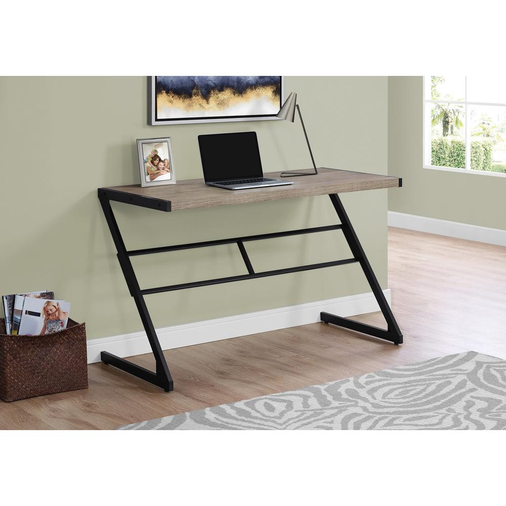 Computer Desk, Home Office, Laptop, 48L, Work, Brown Laminate, Black - Monarch